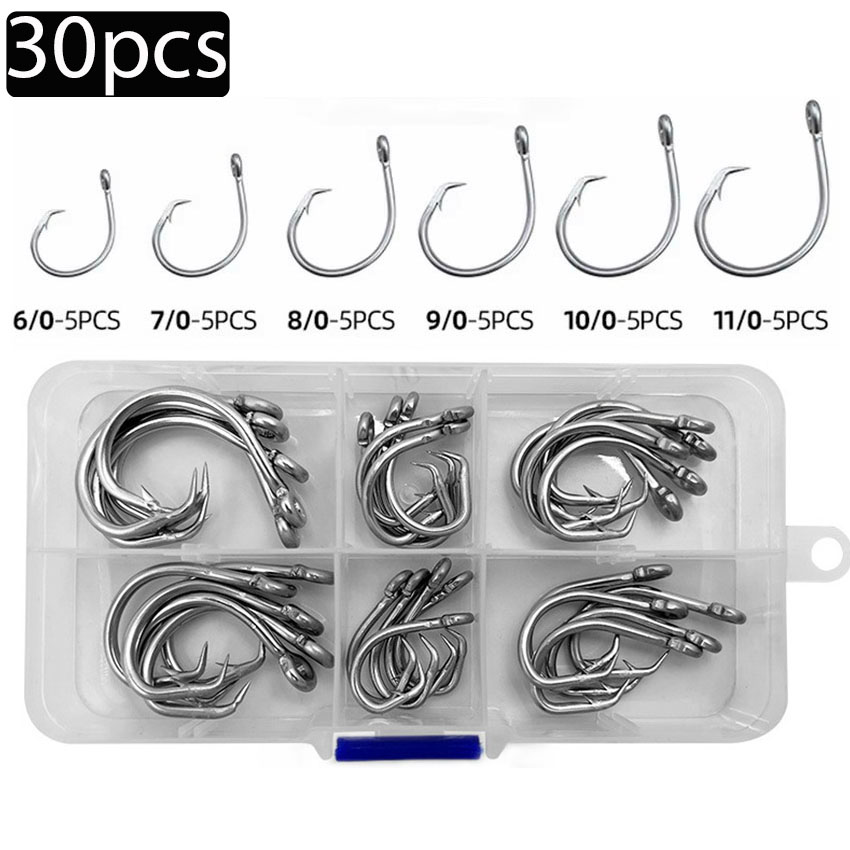Fishing Hook Circle - 30 шт./кор. рыболовные крючки из нержавеющей