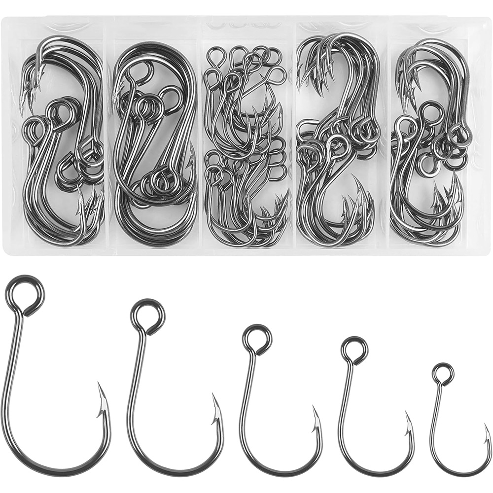 Fishing Hook Assortment - 70 шт., встроенные одинарные крючки для